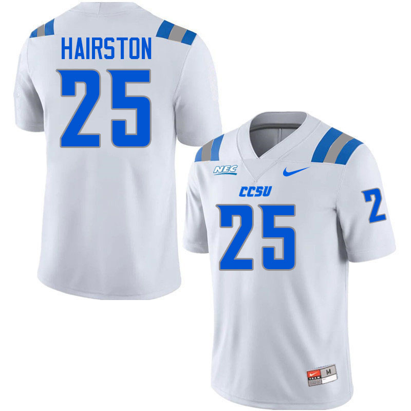 Central Connecticut Blue Devils #25 Justise Hairston College Football Jerseys,Uniforms-White